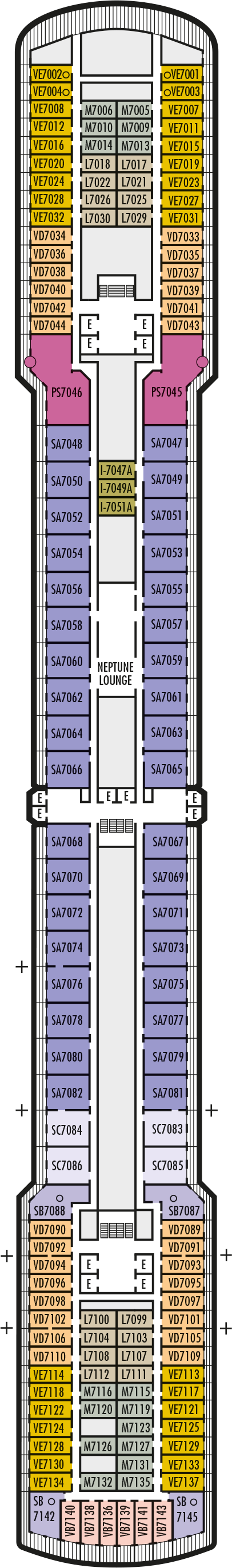 MS Noordam - Holland America Line - Deck 7 (Rotterdam Deck)