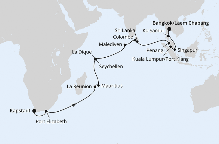 Impression zu AIDA ALL IN Transasien 2026/27 - AIDAstella - Von Kapstadt über Mauritius nach Bangkok