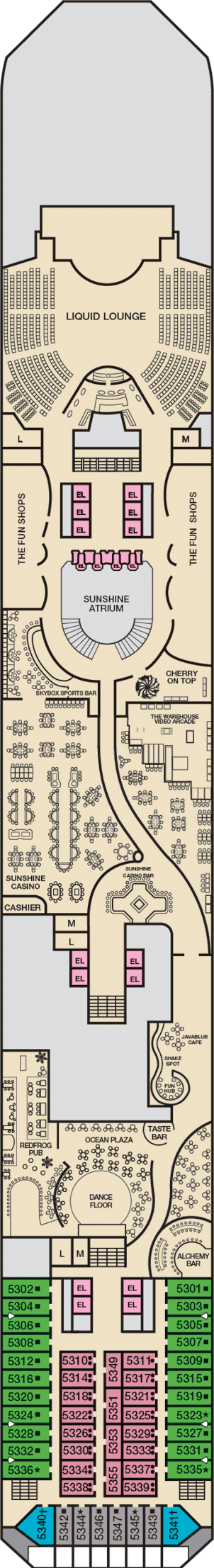 Carnival Sunshine - Carnival Cruise Line - Deck 5 (Promenade)