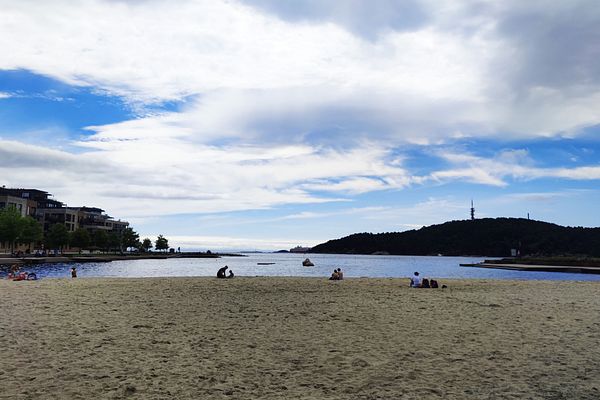 Ein Strand (Bystranda) in Kristiansand