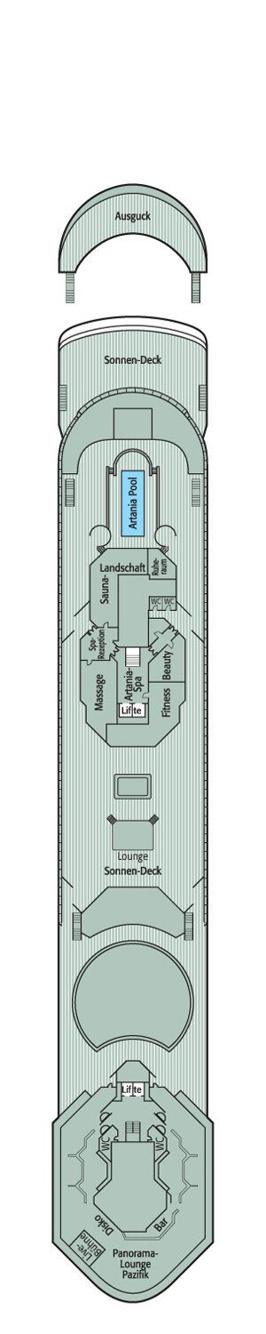 MS Artania - Phoenix Seereisen - Deck 9 (Sonnen-Deck)