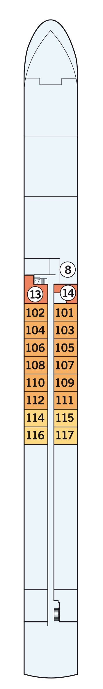MS Amadeus Cara - Amadeus Flusskreuzfahrten - Deck 1 (Haydn-Deck)