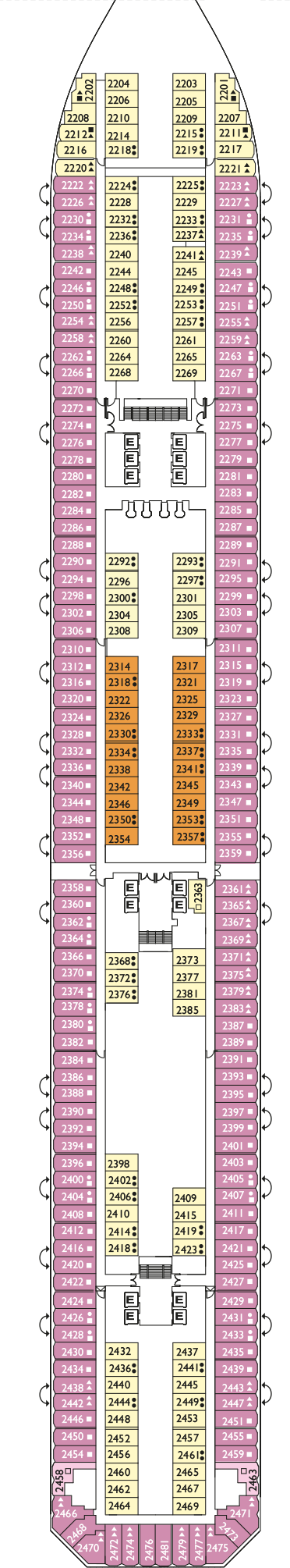 Costa Fascinosa - Costa Kreuzfahrten - Deck 2 (Rigoletto)