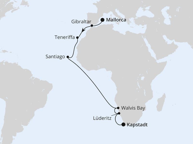 Von Mallorca über Namibia nach Kapstadt 1