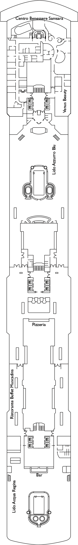 Costa Deliziosa - Costa Kreuzfahrten - Deck 9 (Orchidea)