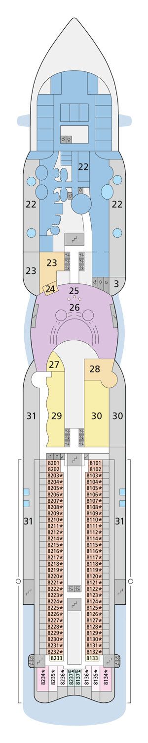 AIDAprima - AIDA Cruises - Deck 8 (Deck 8)