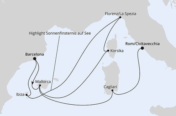 Impressionn zu AIDA Sonnenfinsternis 2026 - AIDAcosma - Spanien, Frankreich & Italien