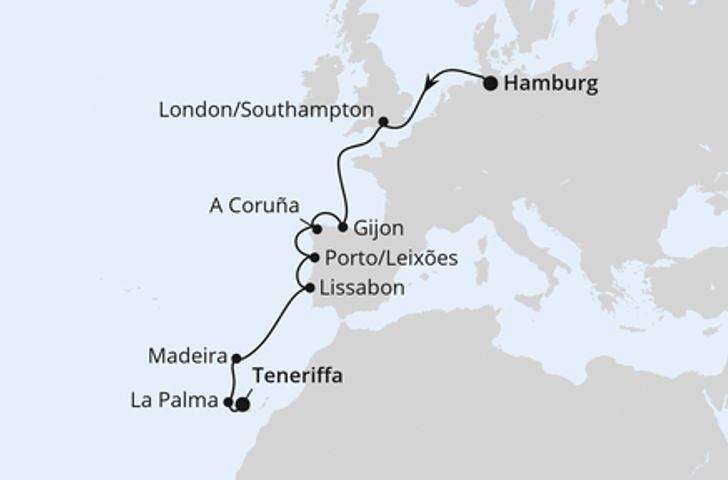 Impression zu Winter 2026/27 - AIDAprima - Westeuropa-Highlights