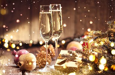 Weihnachts- oder Silvesterzauber auf dem Rhein