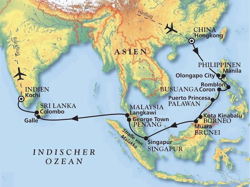 Von Hongkong bis Kerala