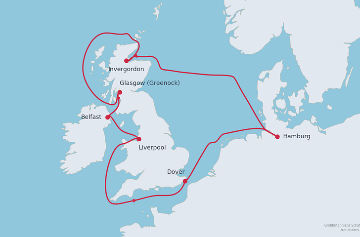 Impression zu Mein Schiff ab Hamburg - Sommer 2026 - Mein Schiff 2 - Großbritanniens Schätze