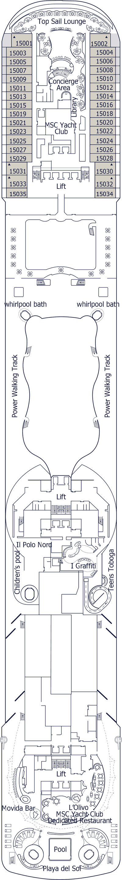 MSC Splendida - MSC Cruises - Deck 15 (Leonardo Da Vinci)