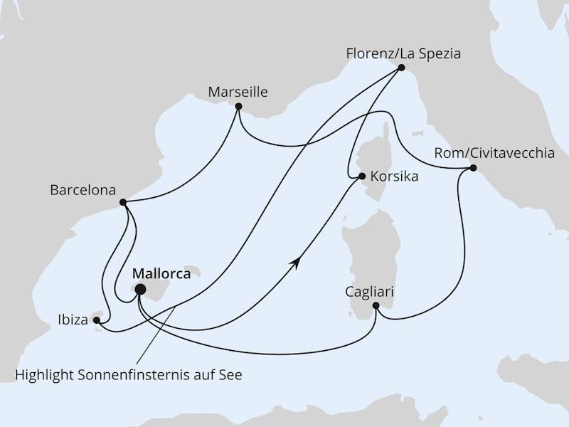 Große Mittelmeer-Reise mit Sonnenfinsternis