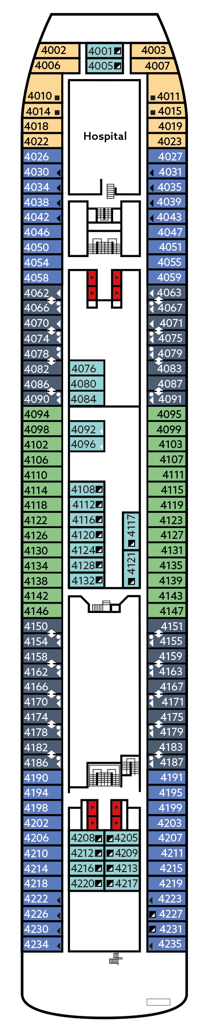 Vasco da Gama - Nicko Cruises Hochsee - Deck 4 (Atlantic Deck)