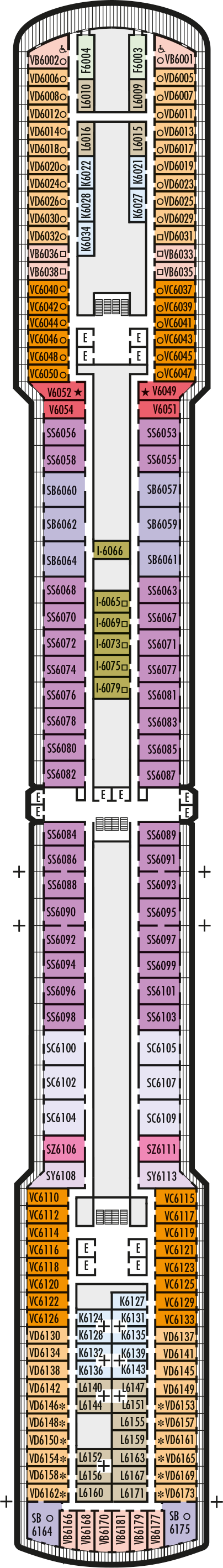 MS Eurodam - Holland America Line - Deck 6 (Upper Verandah)