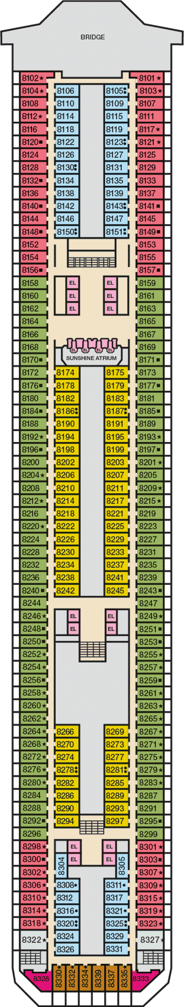 Carnival Sunshine - Carnival Cruise Line - Deck 8 (Deck 8)