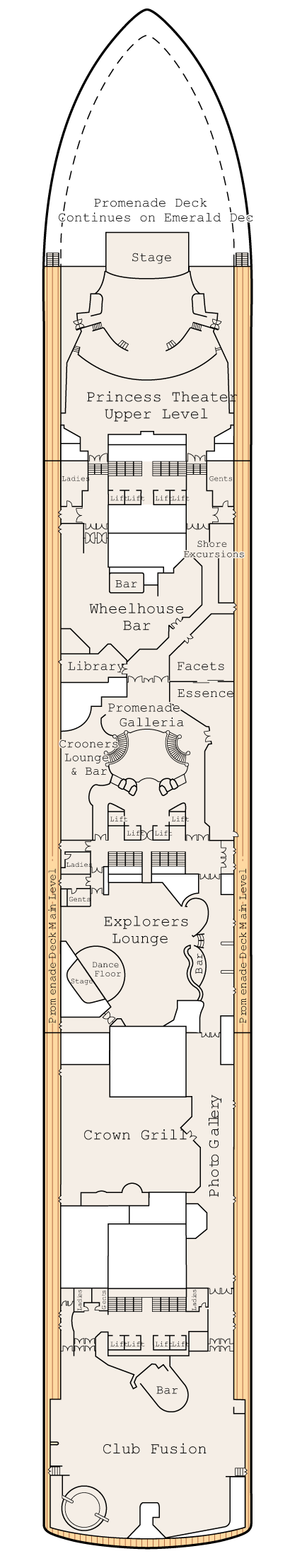 Emerald Princess - Princess Cruises - Deck 7 (Promenade)