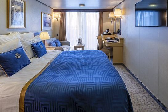 Queen Victoria - Cunard Line - Balkonkabine (teilw. sichtb.), Mittschiffs, Deck 5 (CA)