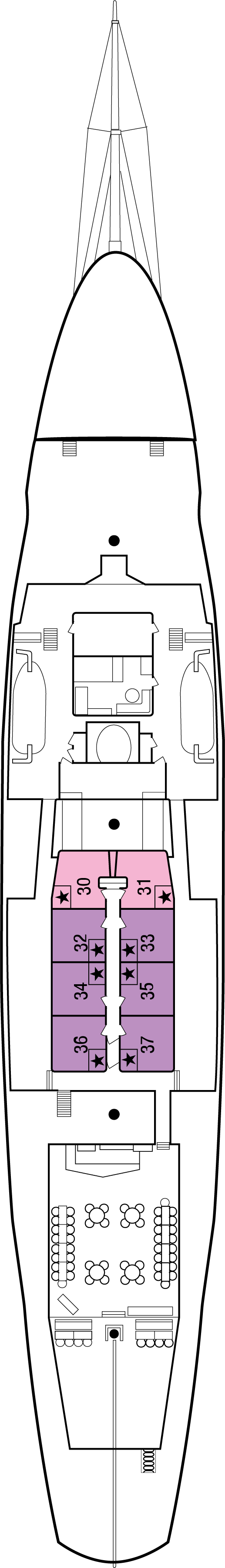 Sea Cloud - Sea Cloud Cruises - Deck 3 (Kapitäns- und Lidodeck)