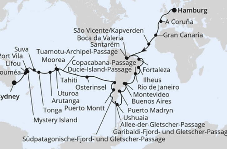 Impression zu AIDA Teilstrecke der Weltreise - AIDAsol - Von Hamburg nach Sydney