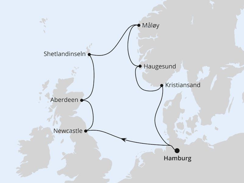 Großbritannien & Norwegen ab Hamburg