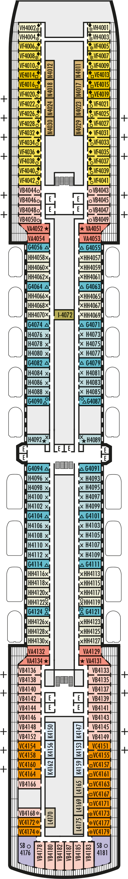 MS Eurodam - Holland America Line - Deck 4 (Upper Promenade)