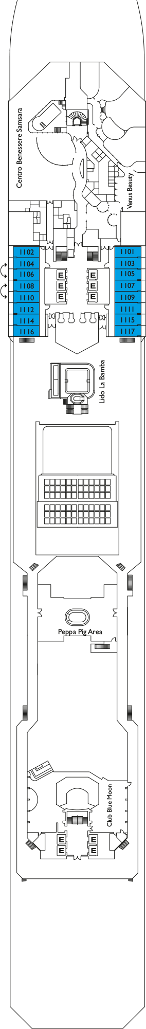 Costa Pacifica - Costa Kreuzfahrten - Deck 11 (Feel Good)