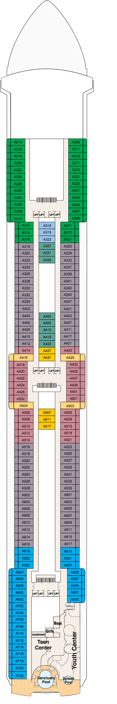 Coral Princess - Princess Cruises - Deck 12 (Aloha)