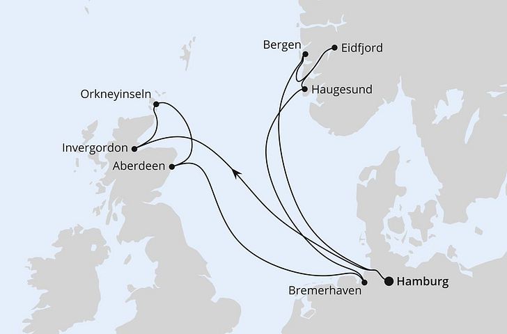 Impressionn zu AIDA Tag des Kusses - AIDAsol - Großbritannien & Norwegen