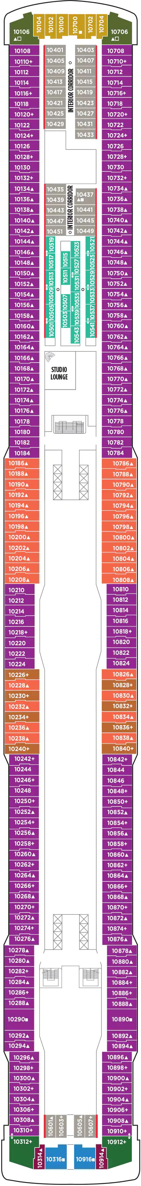 Norwegian Getaway - Norwegian Cruise Line - Deck 10 (Deck 10)