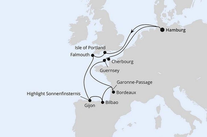 Impression zu AIDA Sonnenfinsternis 2026 - AIDAsol - Ärmelkanal & Golf von Biskaya
