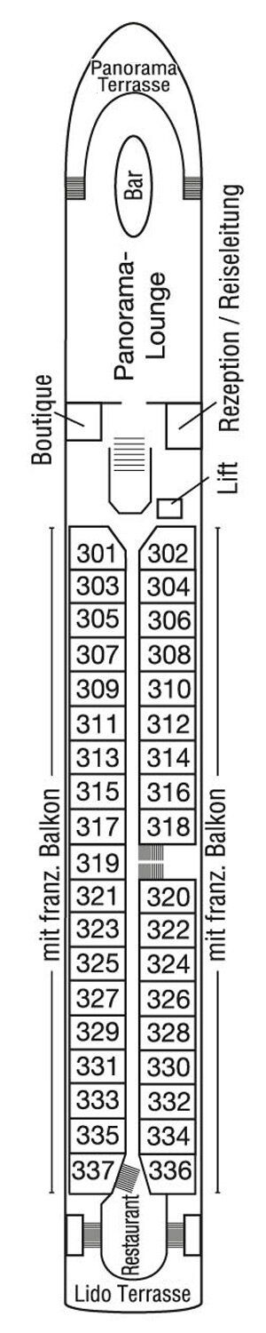 MS Anesha - Phoenix Flusskreuzfahrten - Deck 3 (Oriondeck)