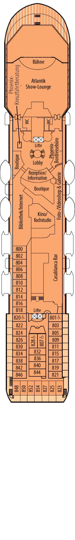 MS Amera - Phoenix Seereisen - Deck 4 (Salon-Deck)