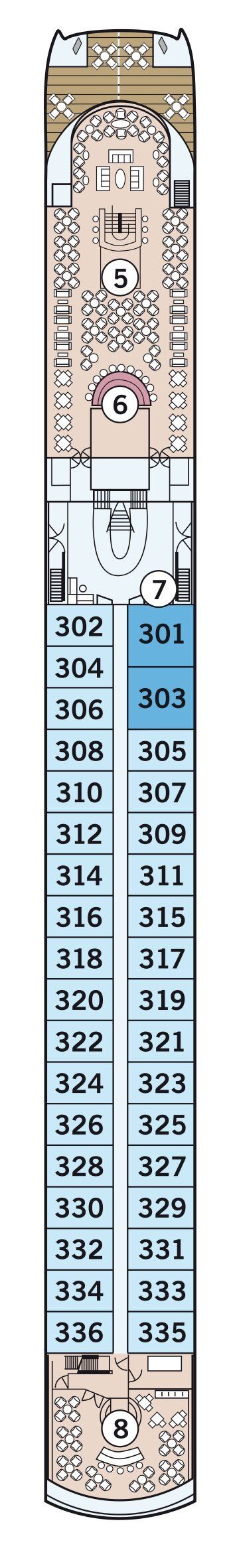 MS Amadeus Princess - Amadeus Flusskreuzfahrten - Deck 3 (Mozart-Deck)
