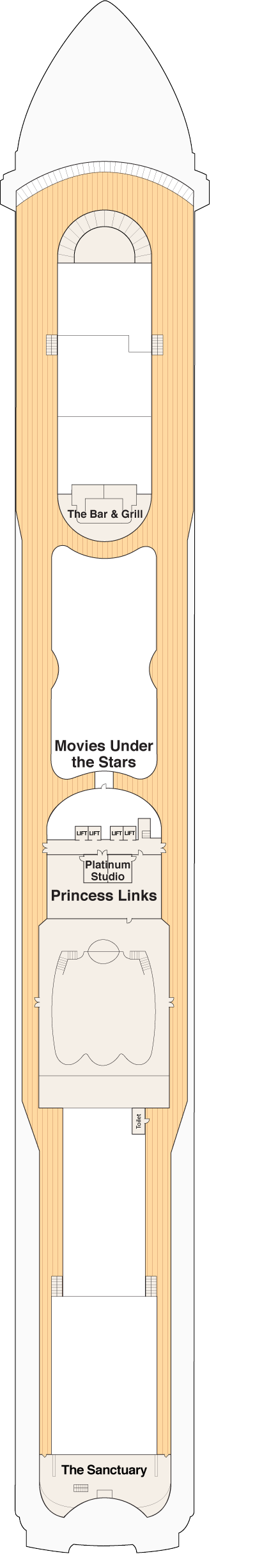 Coral Princess - Princess Cruises - Deck 15 (Sun)