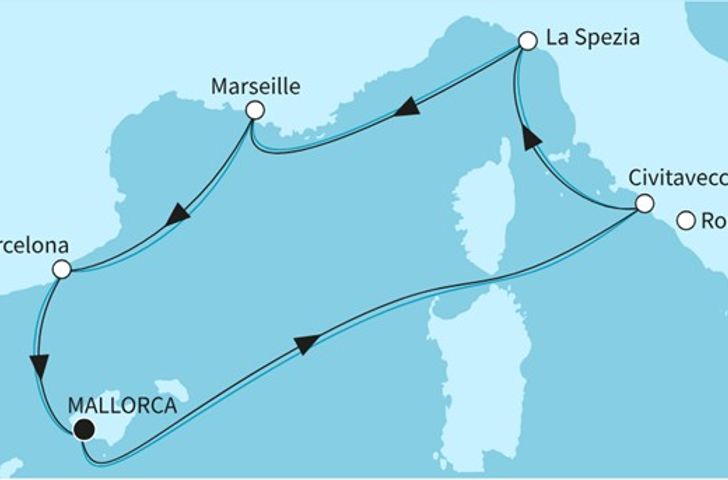 Impressionn zu Winter 2026/27 - Mein Schiff 4 - Höhepunkte des westlichen Mittelmeers