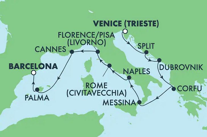 Impressionn zu Norwegian Cruise Line - Norwegian Brekaway - Klassisches Mittelmeer
