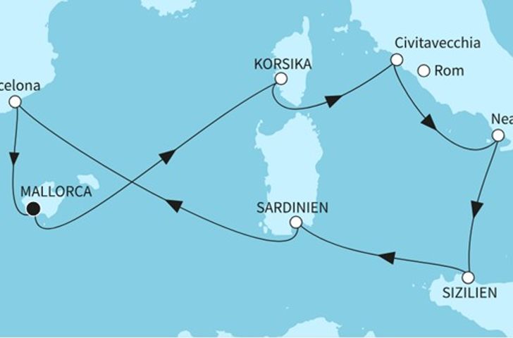 Impressionn zu Sommerferien 2026 - Mein Schiff Flow - Westliches Mittelmeer