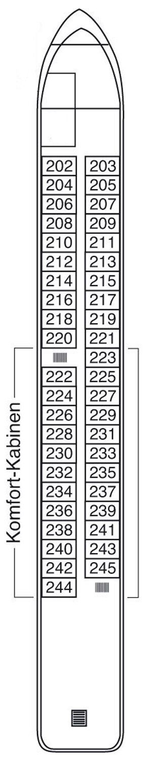 MS Aurelia - Phoenix Flusskreuzfahrten - Deck 2 (Saturndeck)