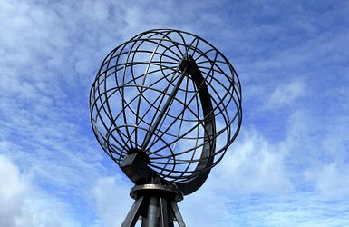 Nordkapp Norwegen Europa Denkmal Himmel Globus