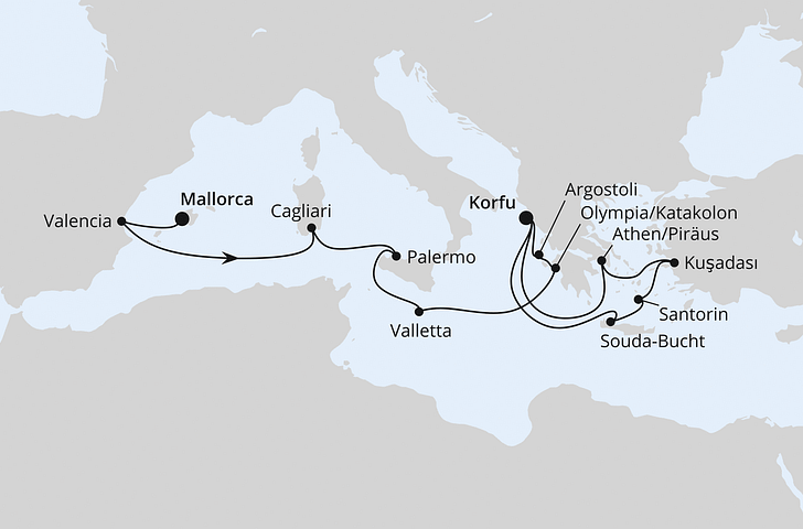 Impressionn zu AIDA PREMIUM All Inclusive Sommer 2026 - AIDAblu - Spanien, Italien & Griechenland