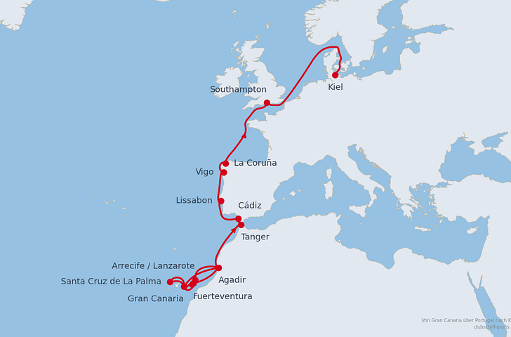 Impression zu AIDA ALL IN Winter 2026/27 - AIDAprima - Von Gran Canaria über Portugal nach Kiel
