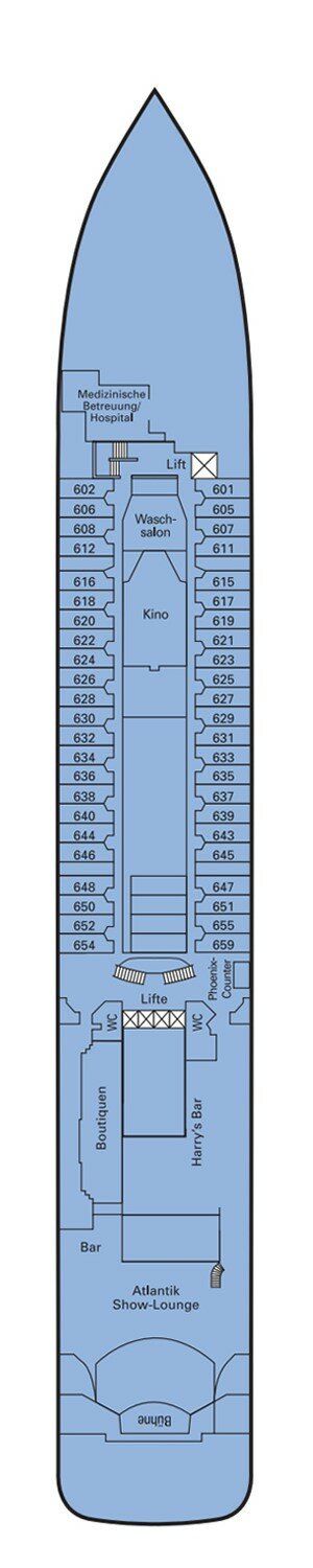 MS Amadea - Phoenix Seereisen - Deck 6 (Orion-Deck)