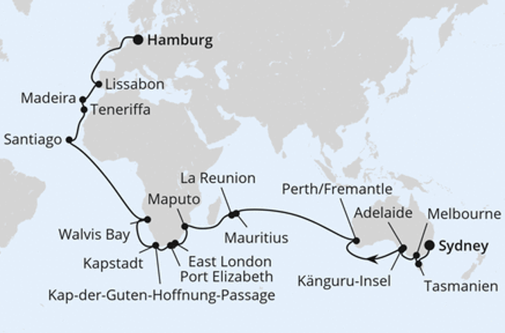 Impression zu AIDA Teilstrecke der Weltreise - AIDAsol - Von Sydney nach Hamburg