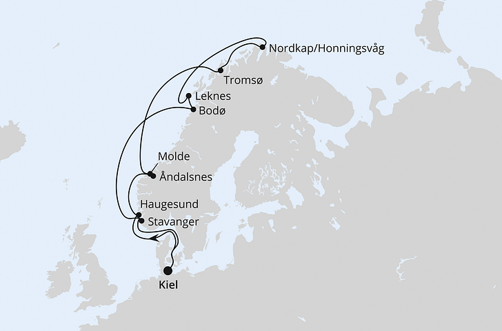 Impression zu Sommer 2027 - AIDAbella - Norwegen mit Lofoten & Nordkap