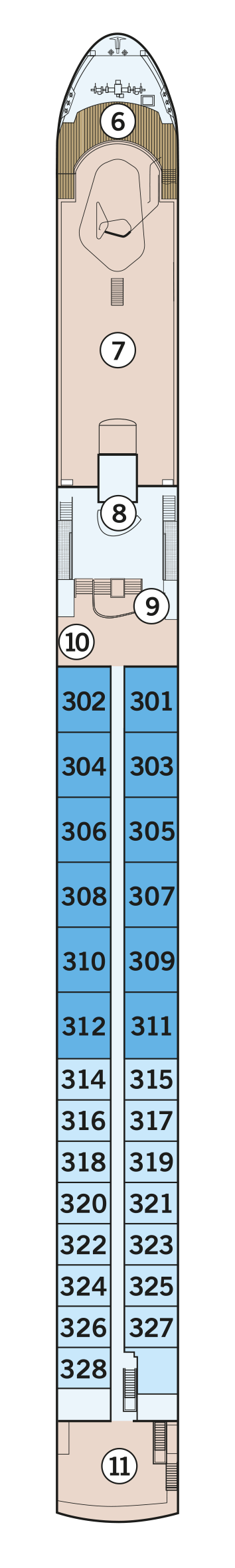 MS Amadeus Nova - Amadeus Flusskreuzfahrten - Deck 3 (Mozart-Deck)