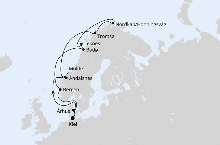 Impressionn zu AIDA Angebot der Woche - AIDAbella - Norwegen mit Lofoten & Nordkap