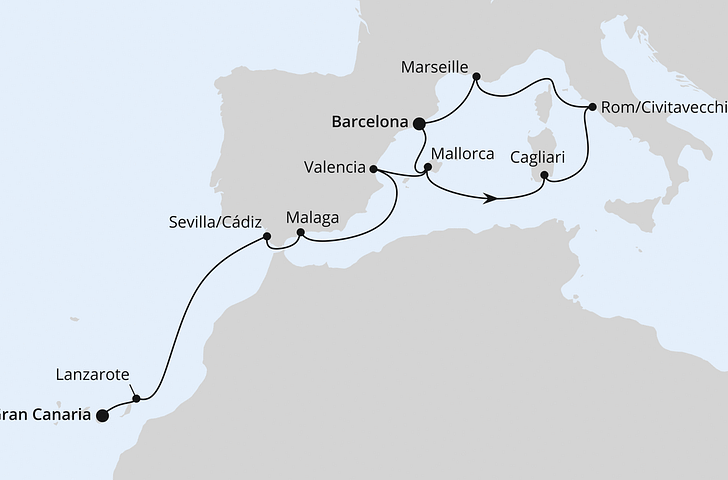Impressionn zu AIDA Transreisen Herbst 2025 Besttarif - AIDAcosma - Vom Mittelmeer auf die Kanaren
