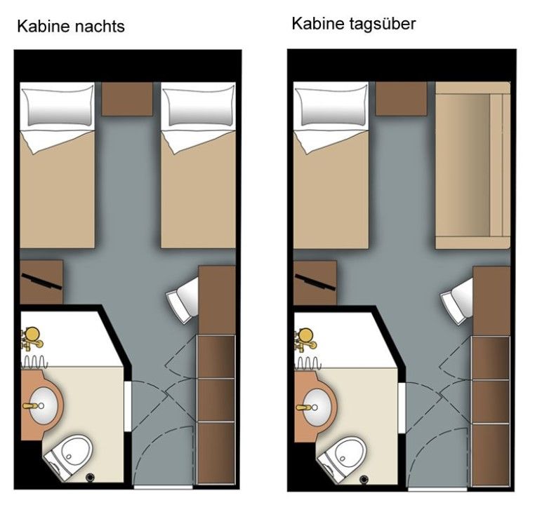 MS Deutschland - Phoenix Seereisen - 2-BETT-INNENKABINE KAT. D (GLÜCKSKABINE)