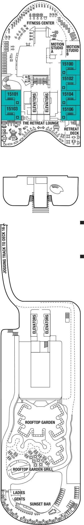 Celebrity Edge - Celebrity Cruises - Deck 15 (Deck 15)